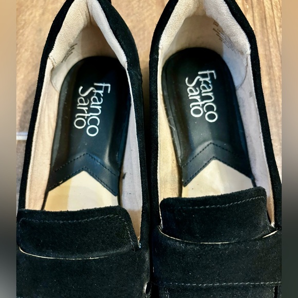 Franco Sarto Persia Black Suede Almond Toe Loafers Size 6 - Picture 6 of 7